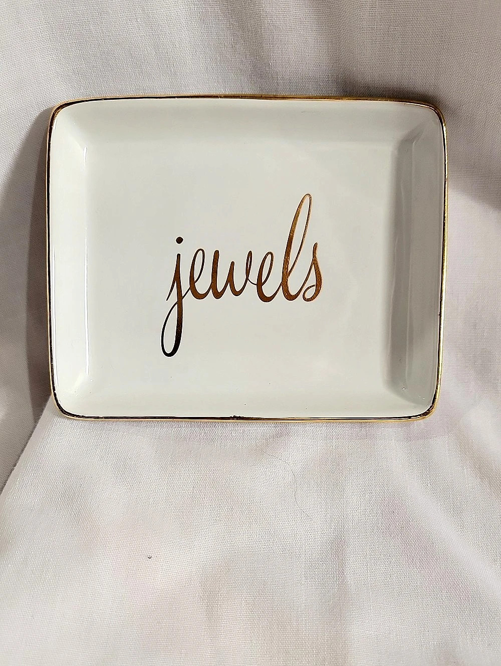 Mark & Graham Jewelry Tray White & Gold Like New